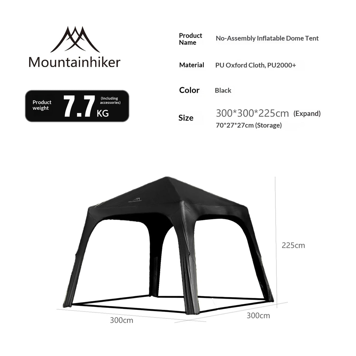 Tente dôme gonflable portable imperméable pour le camping en plein air Mountainhiker, grande capacité pour plusieurs personnes, auvent de parc, auvent de pique-nique