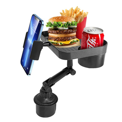 Plateau porte-gobelet réglable pour voiture, Table rotative à 360 degrés pour fente de téléphone, porte-boissons organisé pour aliments, accessoires de voiture