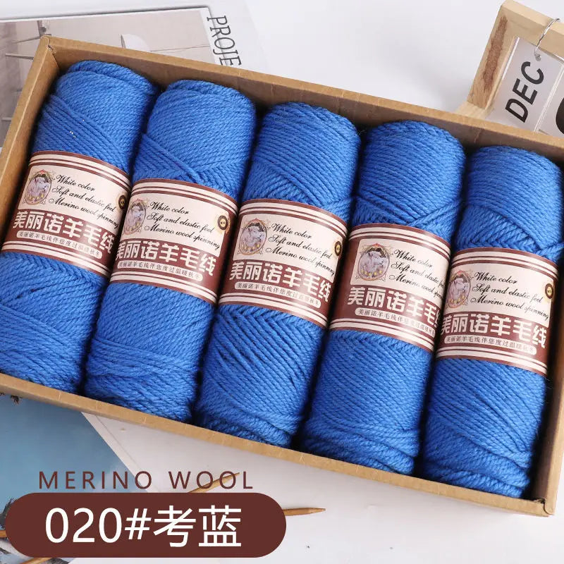Fil de laine mérinos épais au Crochet à la main, 500 g/ensemble, pour chapeaux, manteaux, pulls, fil de laine mérinos doux pour la peau, gonflé, doux et chaud