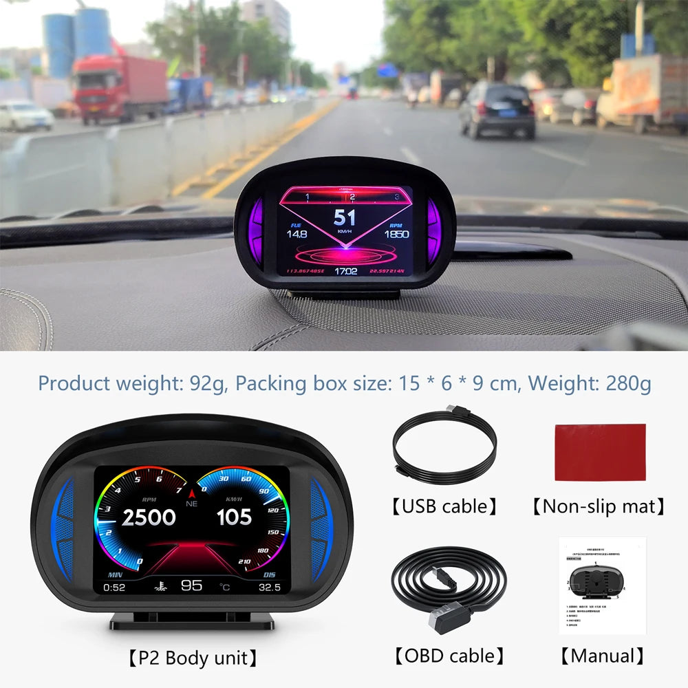 Pour BYD mouettes dauphin e2 e3 e9 Atto 3 Qin Plus Chazor King Seal voiture OBD2 GPS USB HUD affichage tête haute projecteur de pare-brise