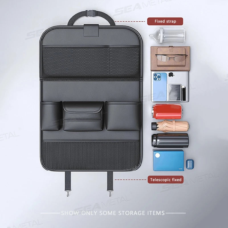 SEAMETAL – sac de rangement pour dossier de siège de voiture, grande capacité, organisateur de siège arrière multi-poches, Table à manger pliable, plateau de tablette, sac suspendu