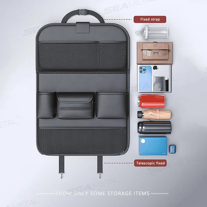 SEAMETAL – sac de rangement pour dossier de siège de voiture, grande capacité, organisateur de siège arrière multi-poches, Table à manger pliable, plateau de tablette, sac suspendu