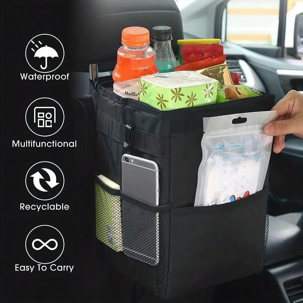 Poubelle de voiture étanche, organisateur automatique Acessórios, décharge Lixo, Bolsos de armazenamento de carros, fermeture éclairable, portable