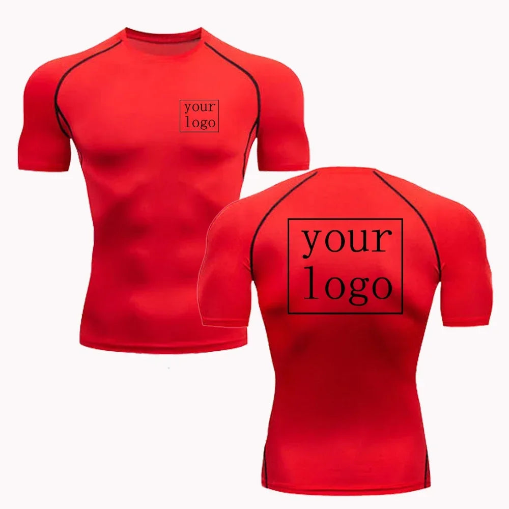T-shirt de compression personnalisé à séchage rapide pour hommes et femmes, avec logo et design originaux, idéal pour le jogging, l'entraînement et la gym – Nouvelle collection