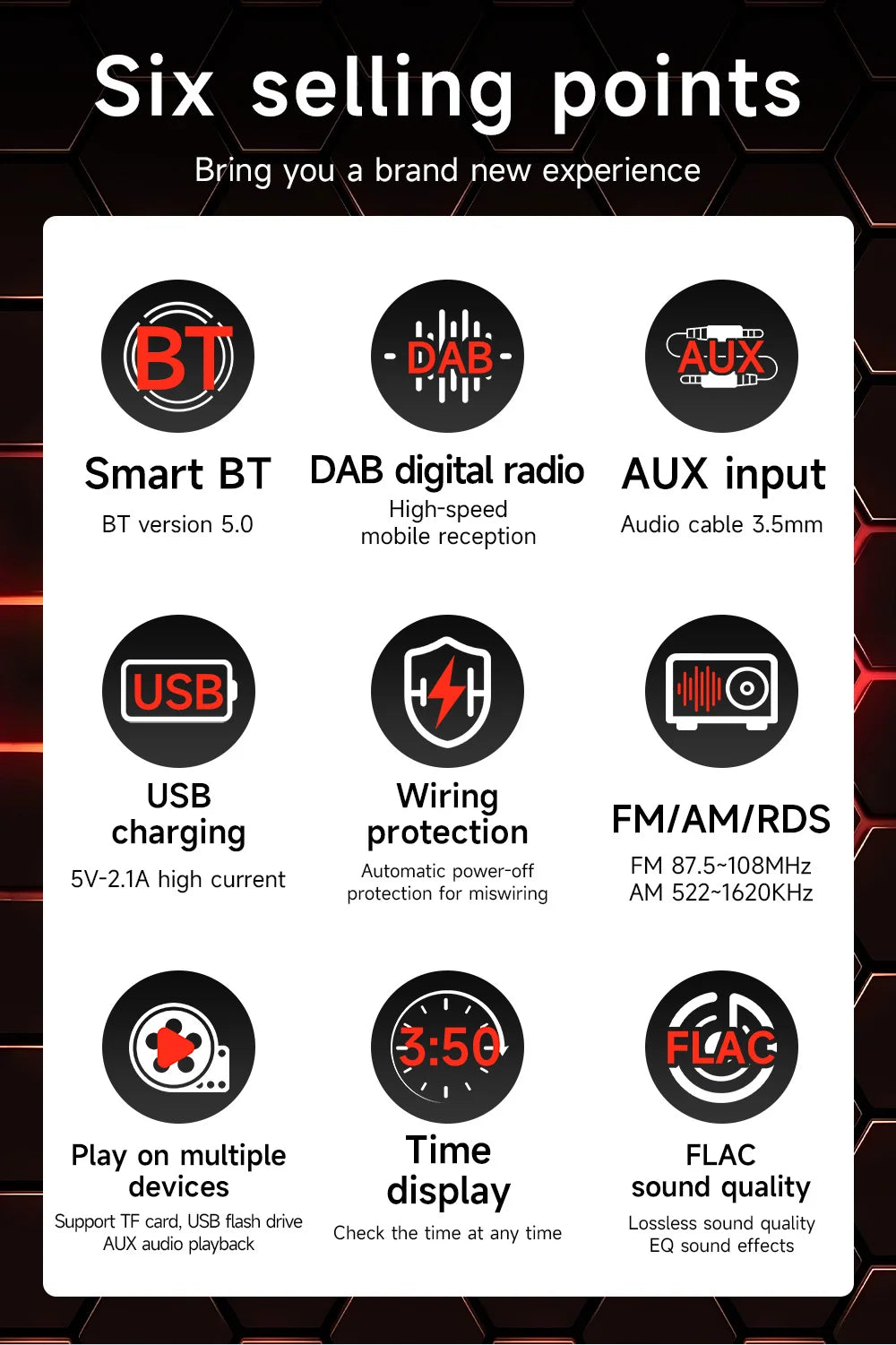 ESSGOO 1 DIN DAB + autoradio universelle RDS AM FM Double USB Bluetooth Freisprecheinrichtung SD AUX IN TF avec télécommande