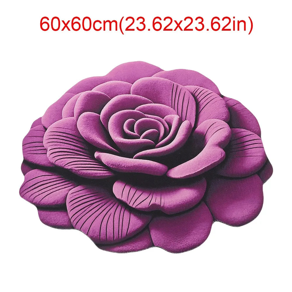 سجادة زهور ذات شكل خاص، غير قابلة للانزلاق، ماصة، بنمط الفاوانيا، 40x40 سم/60x60 سم، حشية باب ناعمة