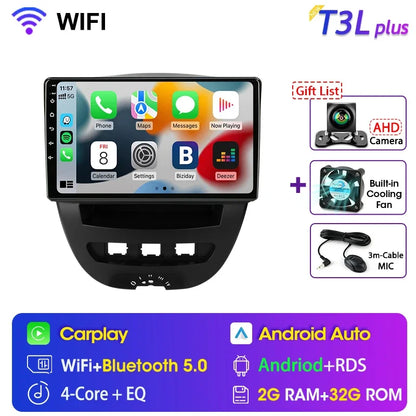Srnubi Qualcomm 8 Core autoradio pour Peugeot 107 Toyota Aygo citroën C1 2005 - 2014 2 Din lecteur multimédia Android Carplay