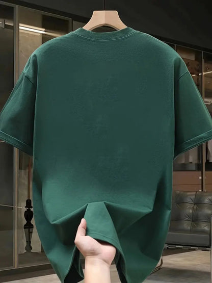T-shirt à manches courtes et col rond pour hommes, 100% pur coton, à la mode, décontracté, ample, style italien, lettre Milan imprimée