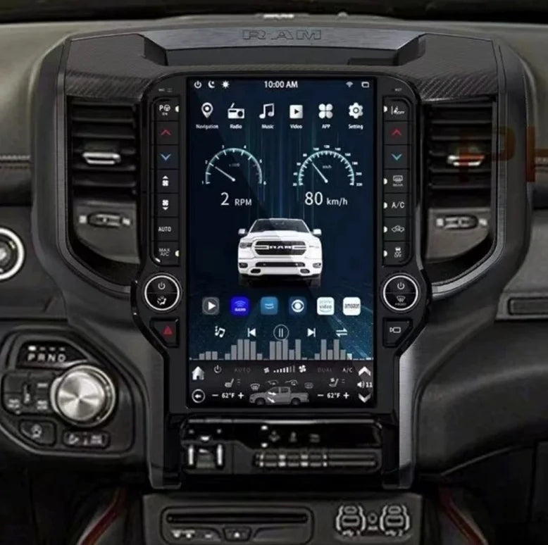 Lecteur Dvd de voiture de 13.6 pouces, Radio Android, écran tactile, Navigation Gps, Carplay pour Dodge Ram 2018 – 2023