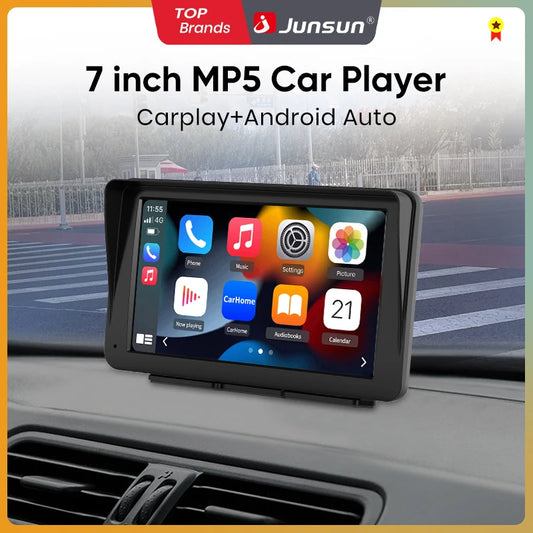 Junsun 7 pouces Portable écran tactile Carplay pour Apple Android Auto autoradio Radio multimédia lecteur vidéo Bluetooth FM AUX GPS
