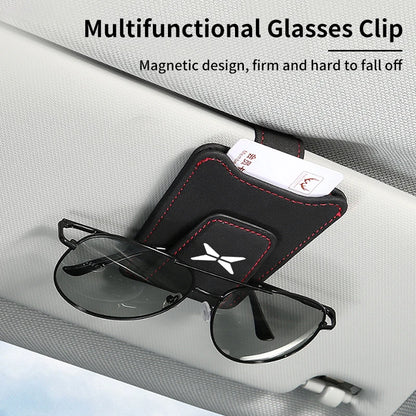 Clip de lunettes de voiture, pare-soleil Portable en daim, support de rangement pour Xpeng P7 G3 G3i G9 P5 X2 N5 F30 H93 Beta 2019 2020 2021