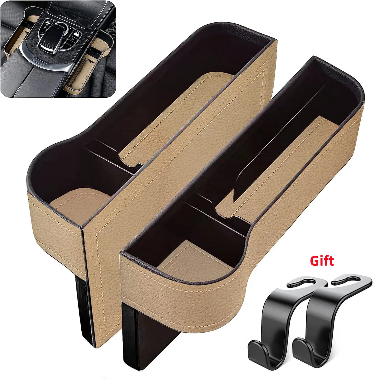 Gestionnaire multifonctionnel de remplissage d'écart de siège de voiture, cuir, boîte de rangement, accessoires automobiles
