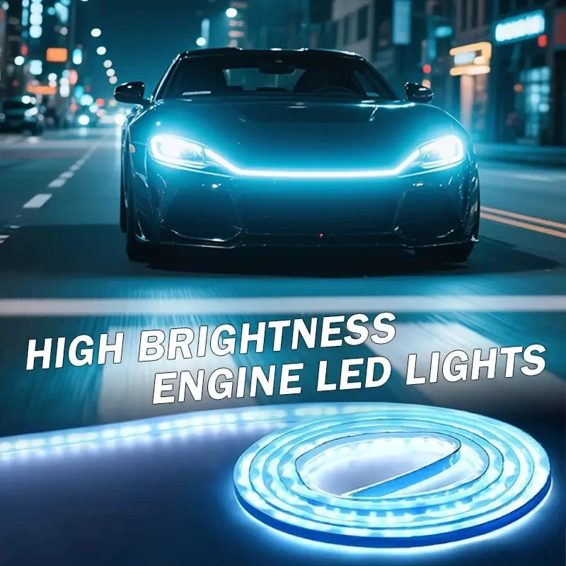 Bande lumineuse Led météore dynamique pour capot de voiture, 1 pièce, Guide universel pour capot de moteur, barre lumineuse décorative, phares automobiles, feu de circulation