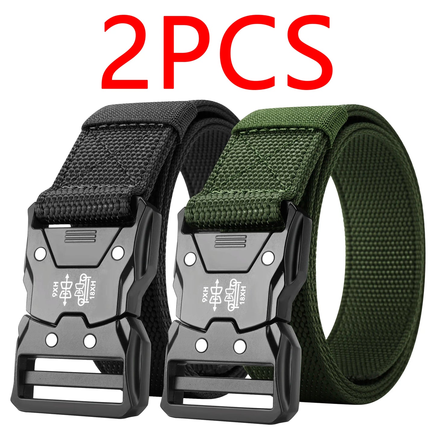 Ceinture tactique 2 pièces - Boucle automatique durable, parfaite pour les aventures en plein air, accessoires unisexes pour hommes et femmes