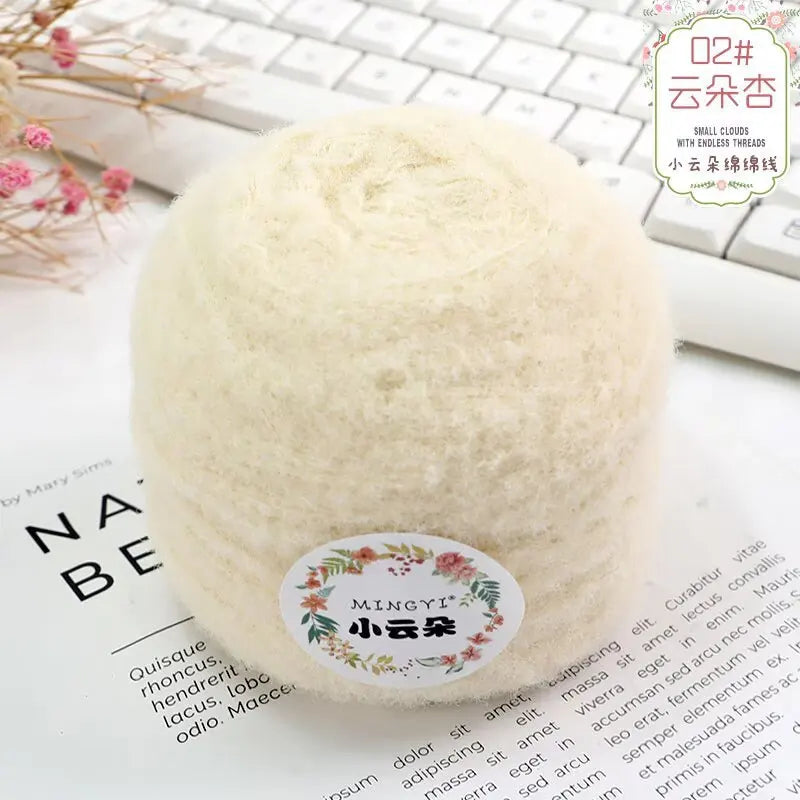 100g/boule 6 brins de fil de coton nuage tissé à la main bricolage gaufre écharpe chapeau bébé fil balle