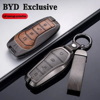 Étui pour clé pour BYD Song Plus Atto 3 Han EV Tang DM Qin joint dauphin cuir métal porte-clés à distance porte-clés accessoires de voiture