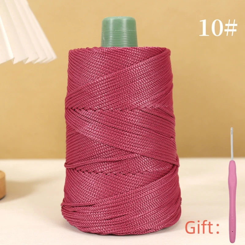 Corde légère au crochet, 250g, 3mm, fil creux cool au crochet, chapeau de soleil d'été, tricot à la main, fils épais, sac, coussin de chapeau