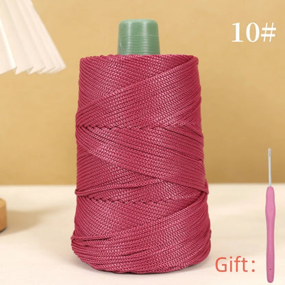 Corde légère au crochet, 250g, 3mm, fil creux cool au crochet, chapeau de soleil d'été, tricot à la main, fils épais, sac, coussin de chapeau
