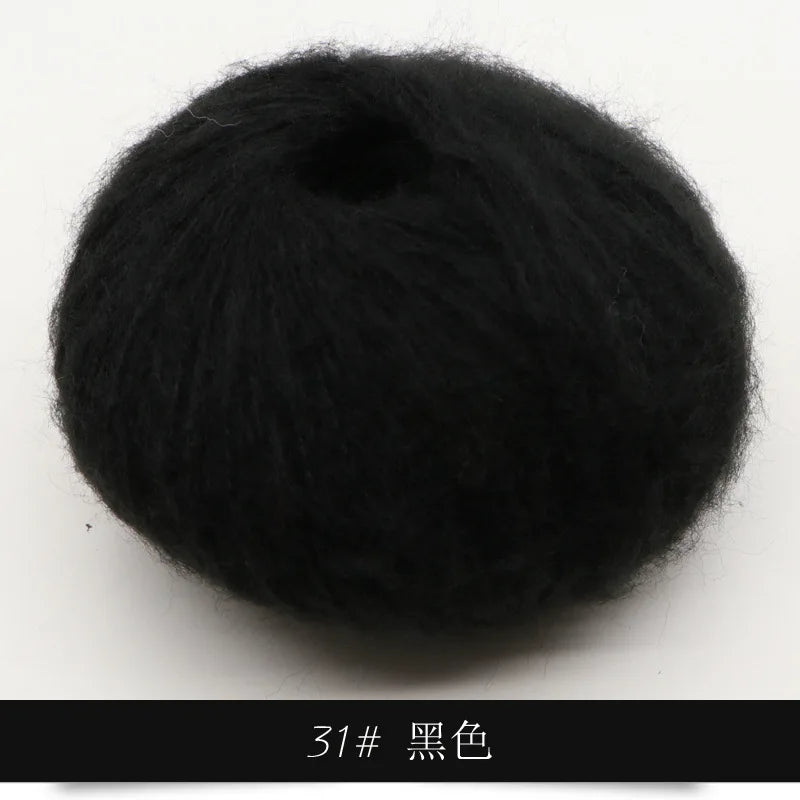 Fil Mohair tricoté à la main, 25g, 1 pièce, ligne de laine chaude au Crochet, pull shwal, écharpe