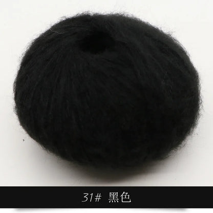 Fil Mohair tricoté à la main, 25g, 1 pièce, ligne de laine chaude au Crochet, pull shwal, écharpe
