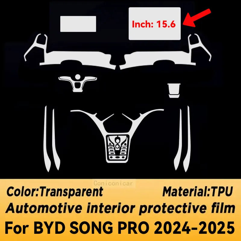 Film de protection en TPU pour panneau de Navigation BYD SONG PRO 2024 2025, autocollant anti-rayures pour écran intérieur automobile
