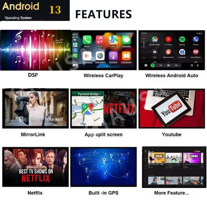 Écran de Navigation GPS Android 13 pour Dodge Ram 2018 – 2020, autoradio Carplay, lecteur multimédia stéréo, unité principale 13.6 pouces DSP