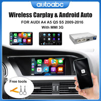 CarPlay sans fil Android Auto pour Audi A4 A5 Q5 S5 B8 2008-2016 avec 3G MMI, modèle avec lien miroir AirPlay multimédia avant/vues