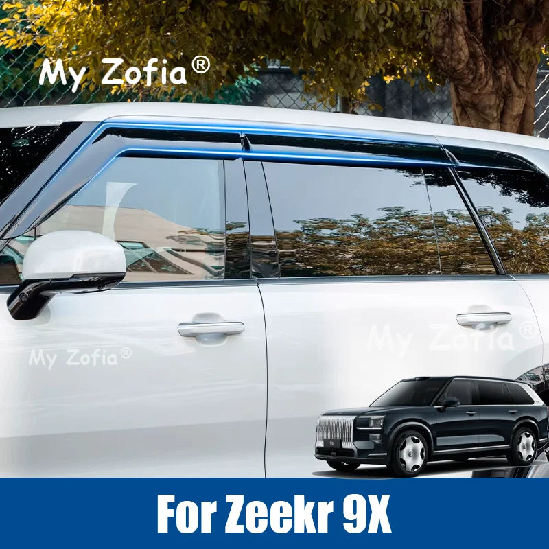 Déflecteurs de vent pour fenêtre latérale de voiture Zeekr 9X 2025 2026, visières de ventilation, pare-soleil, pare-pluie, accessoires de protection des sourcils