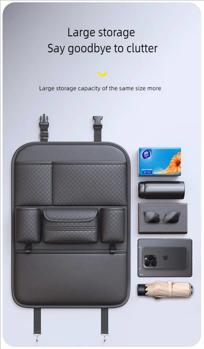 Organisateur de dossier de siège de voiture multifonctionnel, sac de rangement de siège arrière multi-poches de grande capacité, tapis Anti-coup résistant à l'usure