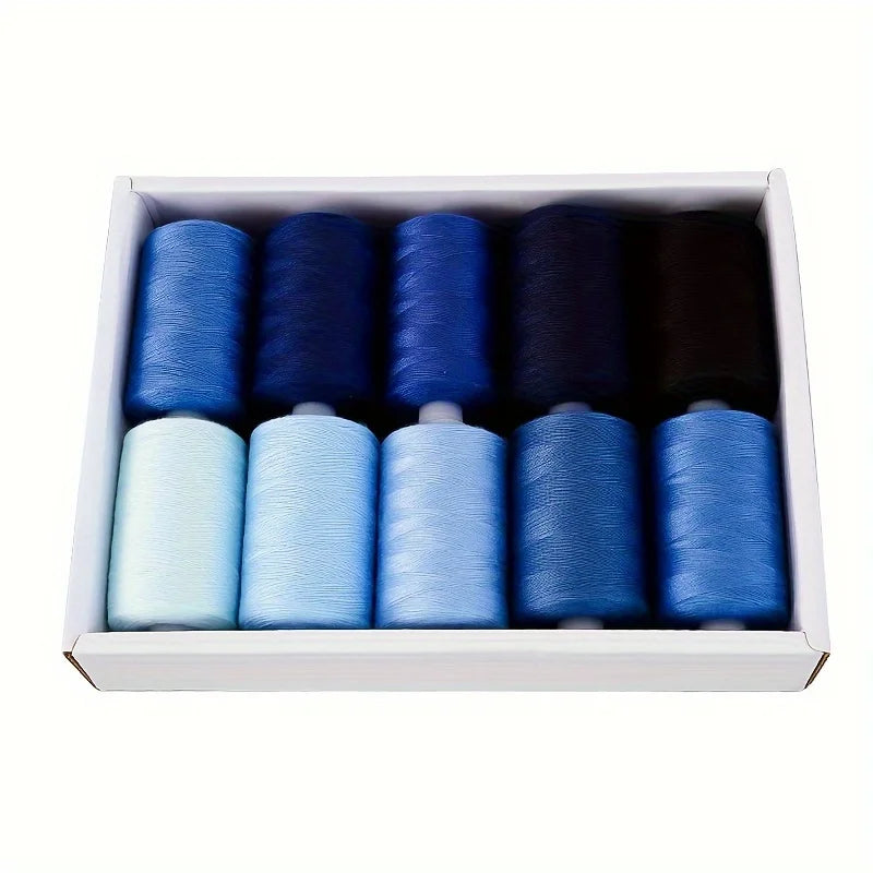 Fil à coudre - 10 fils en polyester pour machine à coudre, quilting et à coudre à la main - Ensemble de 1000 yds par bobine