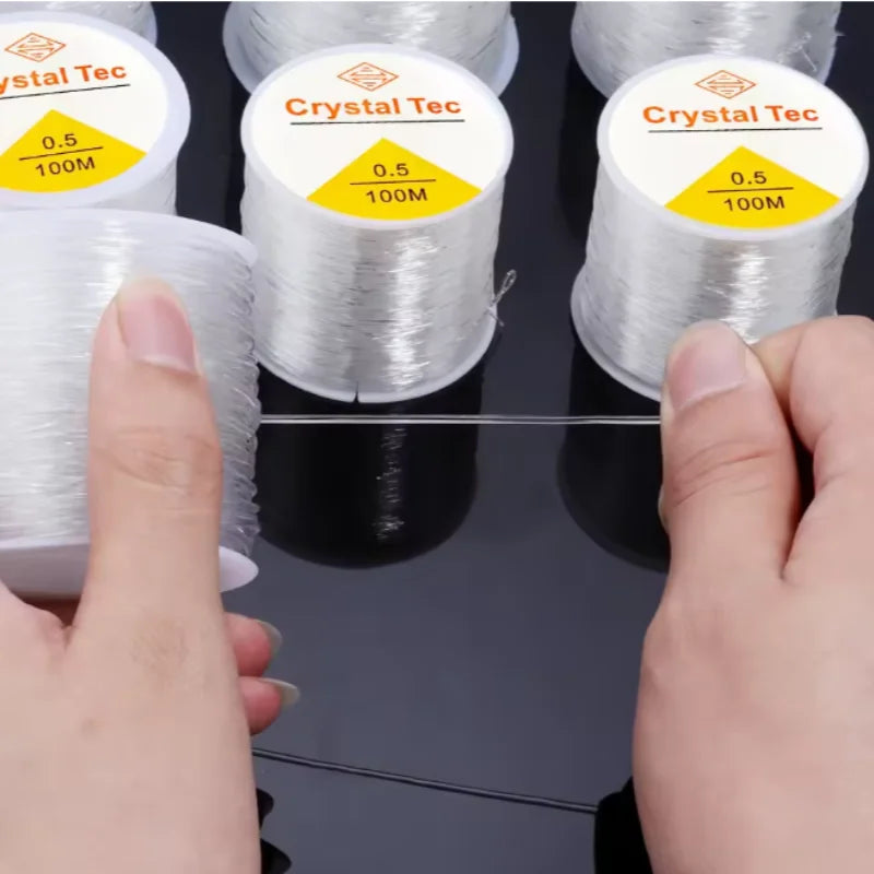 Fil élastique 100 m/rouleau, 2 pièces, fil de Bracelet à la mode pour Bracelet à main, fil de perles à rebond élevé pour la couture
