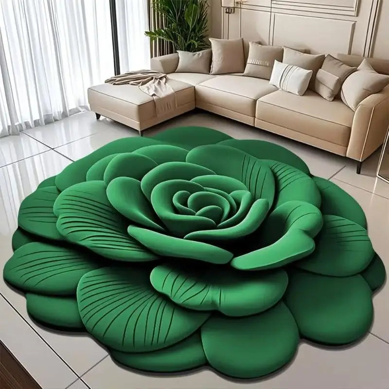 Tapis de sol en forme de fleur, tapis de sol en forme de pivoine souple, durable, 40x40cm/60x60cm, antidérapant, absorbant, pour salle de bain, salon