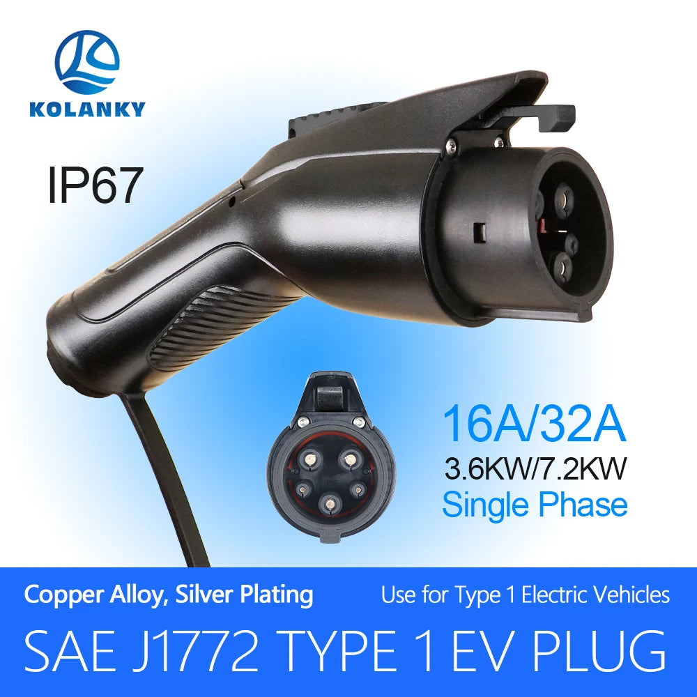 Kolanky Ev chargeur prise adaptateur Type 1 EVSE SAE J1772 convertisseur 16A 3.6kw 32A 7.2kw prise de véhicule de voiture électrique