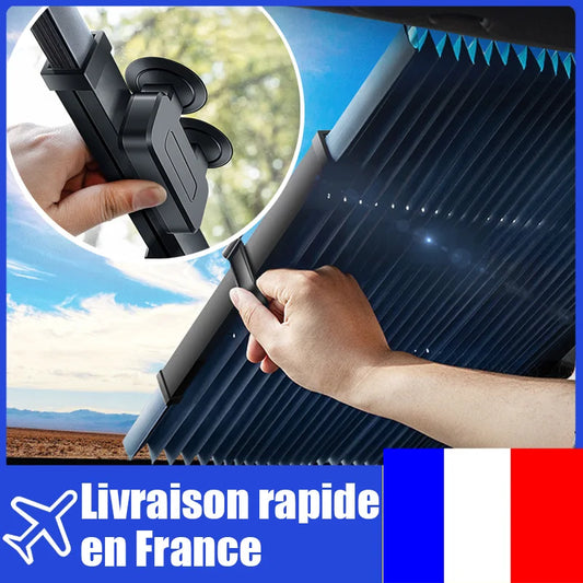 Rideau pare-soleil rétractable pour pare-brise de voiture, ensemble de protection pour fenêtre avant et arrière, Film réfléchissant UV, couverture de pare-soleil automobile