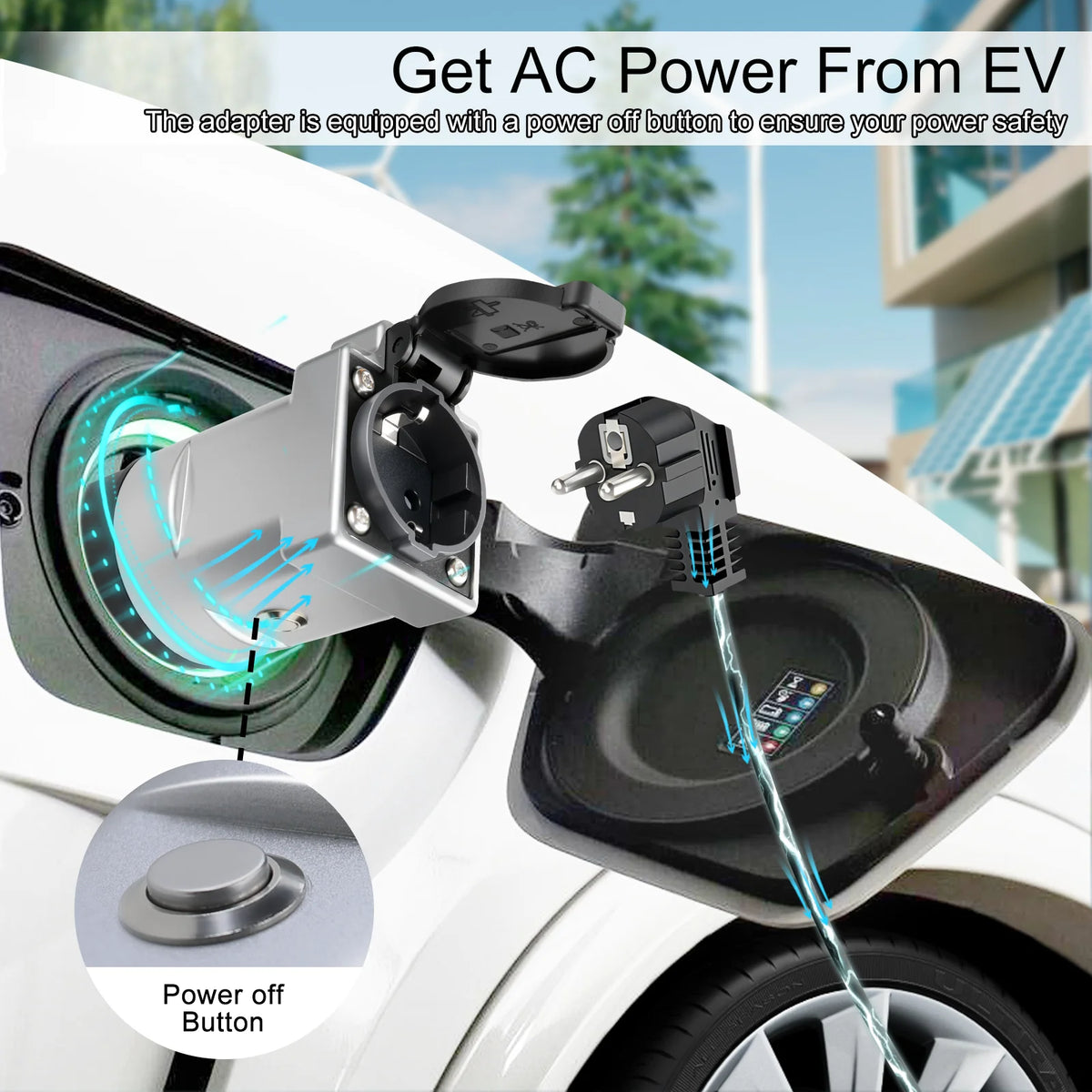 Déchargeur V2L, prise Schuko, véhicule V2L à charge de Type 2, Support MG BYD KIA, décharge pour Type 2, adaptateur de câble EV de décharge de voiture