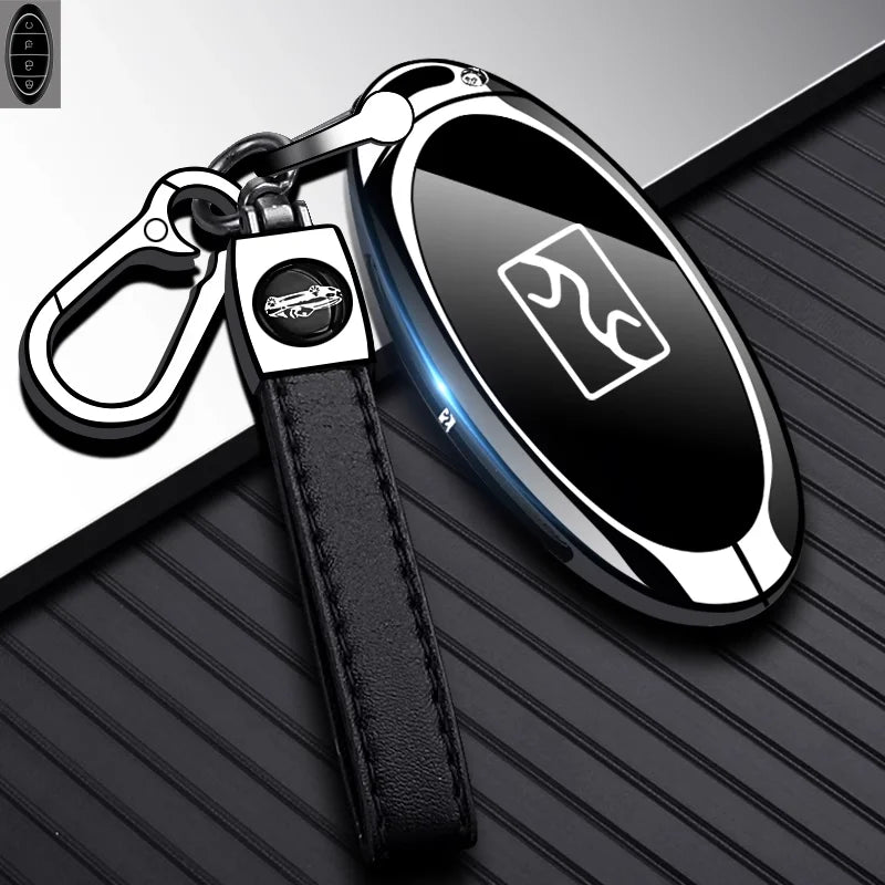 Housse de clé en métal de qualité supérieure pour BYD Yangwang U8/U9, étui de luxe à Protection complète pour clé de voiture, accessoires d'intérieur de voiture