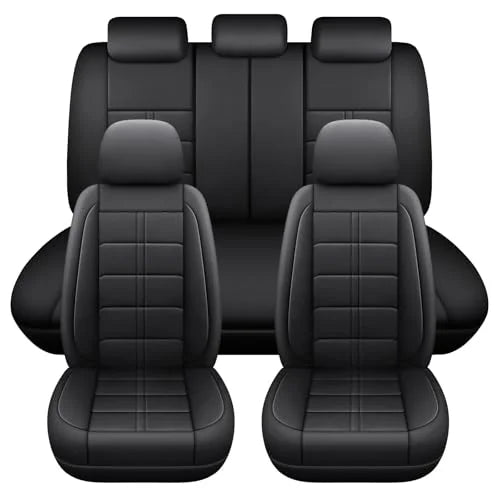 Housses de siège de voiture en cuir, ensemble complet de sièges 5 places, ajustement universel, rembourré de la plupart des voitures, imperméable, respirant, Anti-salissure