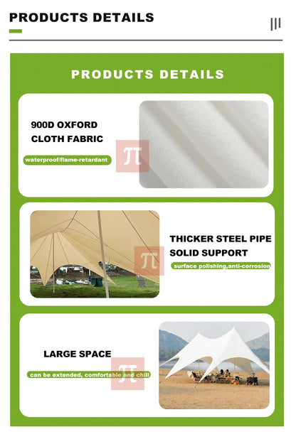Tente d'extérieur à baldaquin extensible et imperméable, abri solaire en tissu Oxford pour exposition de fêtes de mariage, tente de spectacle commercial Glamping
