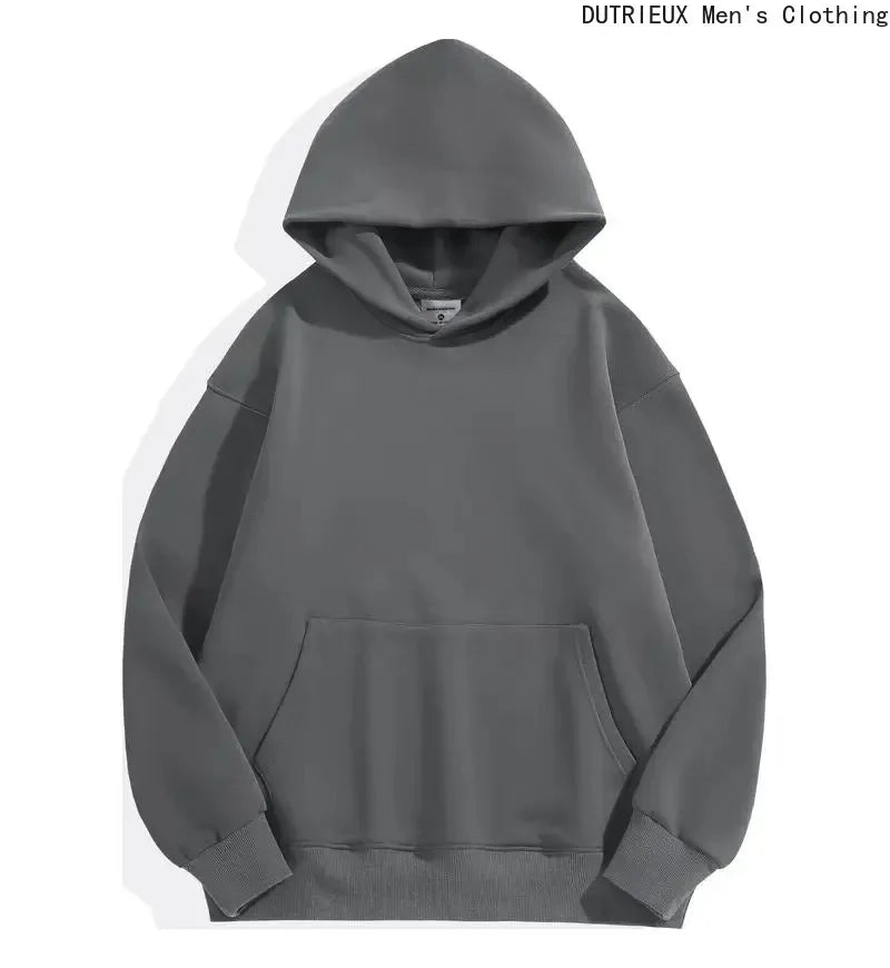 Sweat-shirt à capuche surdimensionné pour hommes et femmes, Simple et à la mode, couleur unie, haut à manches longues assorti, S-3XL