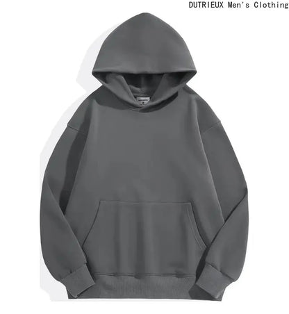 Sweat-shirt à capuche surdimensionné pour hommes et femmes, Simple et à la mode, couleur unie, haut à manches longues assorti, S-3XL
