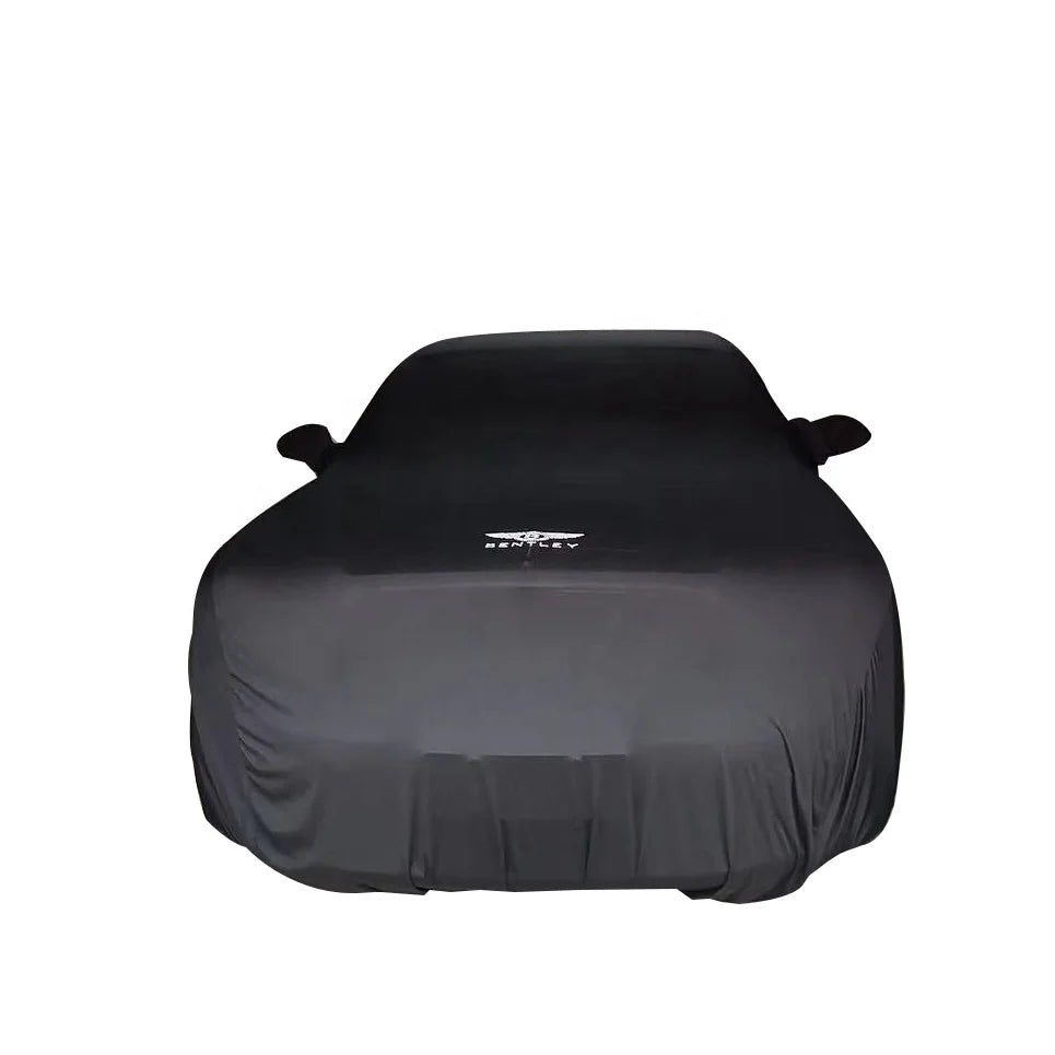 Housse de voiture élastique en Satin noir, Super douce, lavable, respirante, extensible, de haute qualité, pour intérieur, Anti-poussière