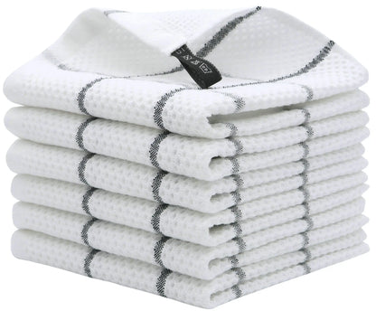 Chiffons de cuisine en coton à carreaux, chiffons de cuisine, essuie-mains, débarbouillettes super douces et absorbantes, 12x12in, 6 paquets
