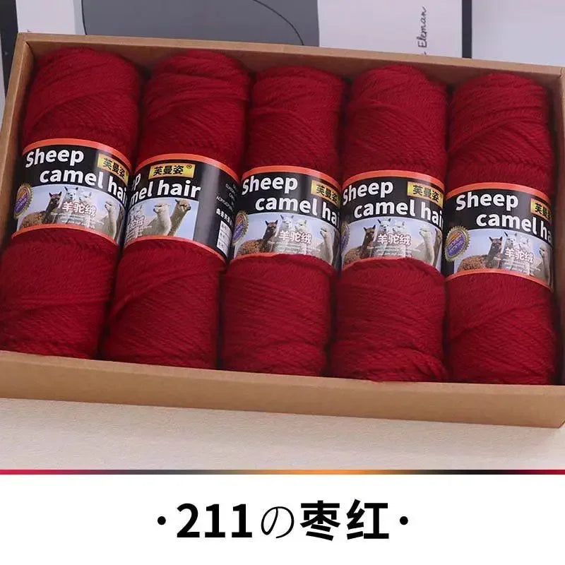 Fil de cachemire épais pour Crochet, tricot à la main, pull, écharpes, manteaux, chapeau, gants, bricolage, fil de laine d'alpaga doux et chaud, 500 g/ensemble