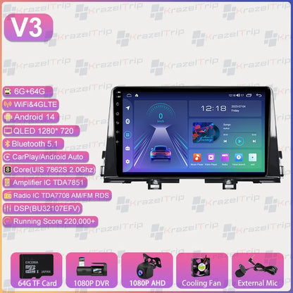 Autoradio Android 9 pouces pour KIA Morning 3 Picanto 2016 2017 2018 2019 2020 - 2023, GPS stéréo Carplay Autoradio DAB WIFI DSP RDS