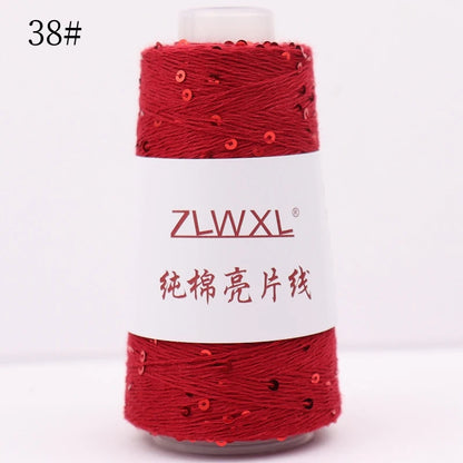   Блэк – fil de coton à paillettes, 100g, 800M, 3mm, décoration tricotée, crochet à la main, tricot jaune