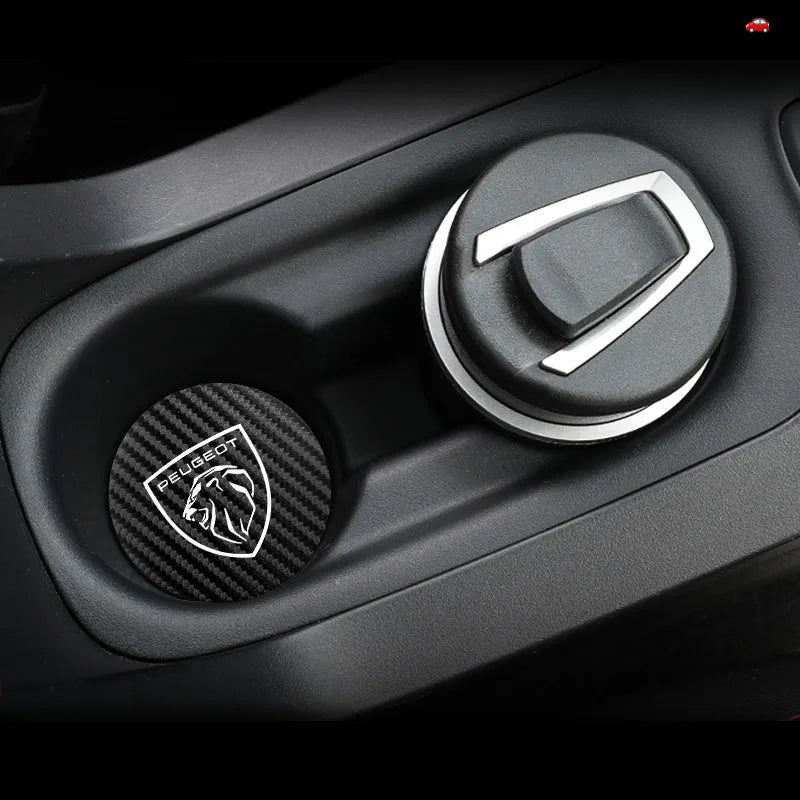 Tapis de tasse d'eau en cuir, 2 pièces, accessoires automobiles pour Peugeot 408 4008 308 3008 Rifter 5008 508 2008 208 301 RCZ 407 108