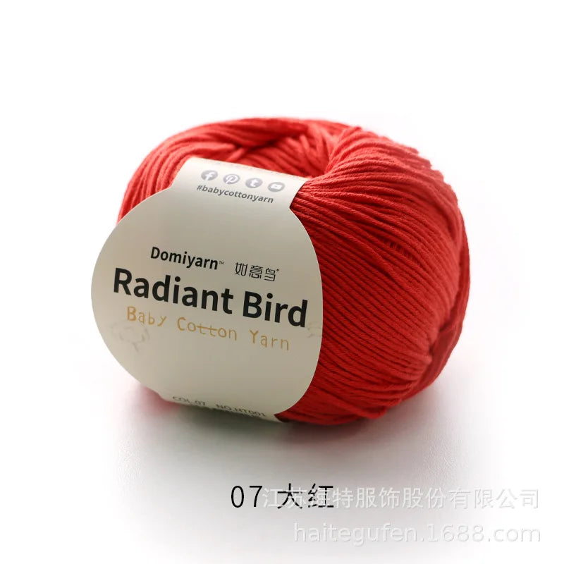 Fil de coton pur 100% biologique, fil pour bébé 50g pour tricoter, crochet et artisanat, crochet tissé à la main, pull, chapeau, fil d'écharpe
