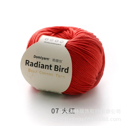 Fil de coton pur 100% biologique, fil pour bébé 50g pour tricoter, crochet et artisanat, crochet tissé à la main, pull, chapeau, fil d'écharpe