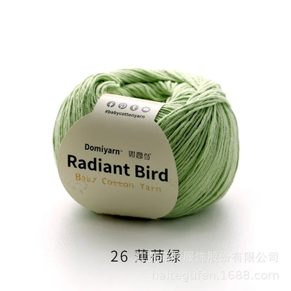 Fil de coton pur 100% biologique, fil pour bébé 50g pour tricoter, crochet et artisanat, crochet tissé à la main, pull, chapeau, fil d'écharpe