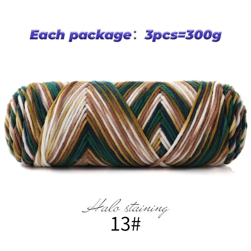 Pull auto-tissé en coton au lait teint à 5 brins, écharpe, couverture moyenne épaisse, fil au Crochet tissé fait à la main, 300g